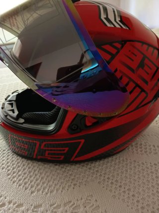 Casco Moto Rojo Deportivo 93 Marc Márquez Visor