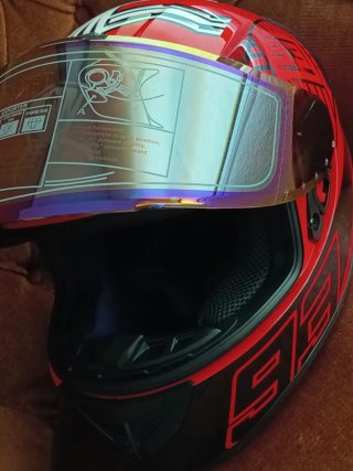 Casco Moto Rojo Deportivo 93 Marc Márquez Visor