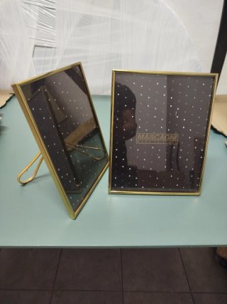 Coppia cornici Mascagni ottone anni 70