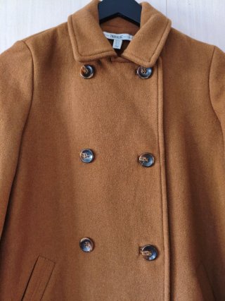 Abrigo Corto Marrón Camel Zara Trafaluc XS