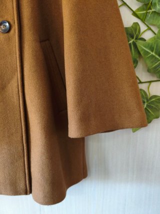 Abrigo Corto Marrón Camel Zara Trafaluc XS