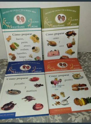 Lote 4 libros de cocina , escuela de cocina