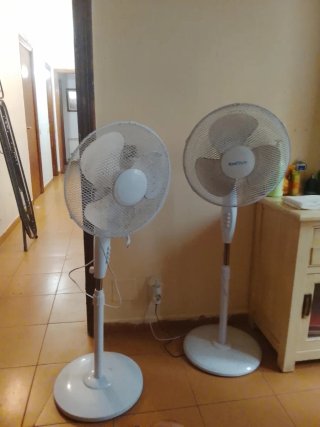 2 Ventiladores de Pie Blancos