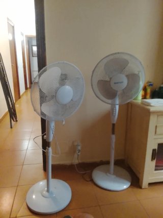 2 Ventiladores de Pie Blancos