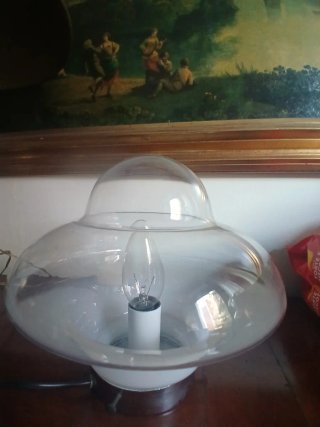 Lampada design anni '60 vetro e metallo