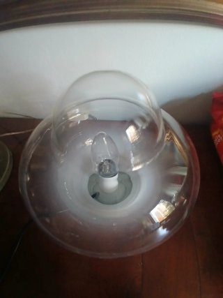 Lampada design anni '60 vetro e metallo
