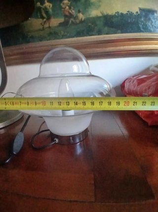 Lampada design anni '60 vetro e metallo