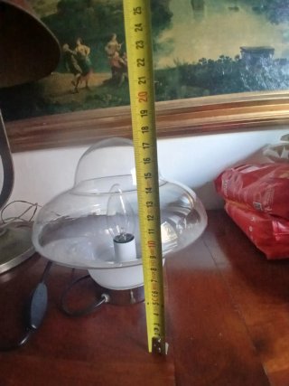 Lampada design anni '60 vetro e metallo