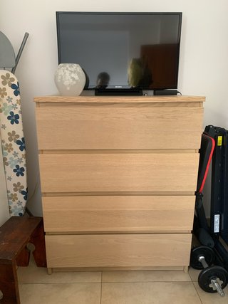 Cómoda de madera 4 cajones