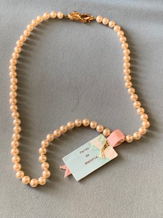 Collar Perlas Mallorca Beige y Dorado