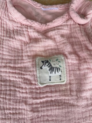 Saco dormir bebé rosa muselina 3-6 meses