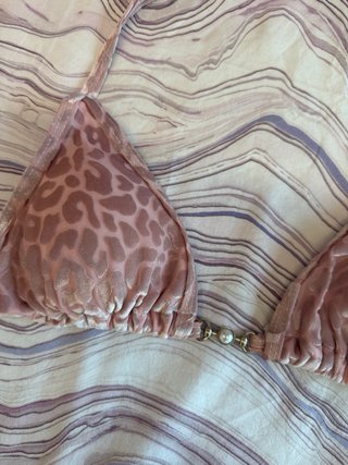 Bikini Shein rosa estampado leopardo