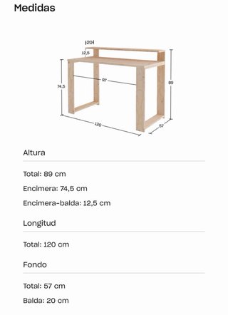 Escritorio de madera LUFE