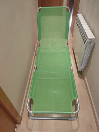 Tumbona plegable verde 190x57