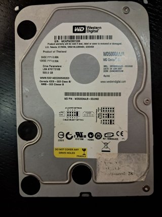 Disco Duro WD 500GB IDE/PATA 7200RPM
