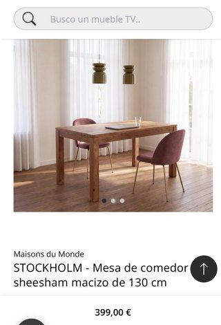 Mesa Comedor Madera Maciza 130cm