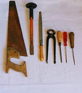 Lote herramientas y materiales.