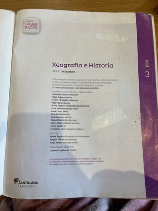 Libro Xeografía e Historia 3º ESO Santillana