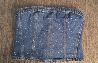 Top  palabra de honor con brillos / strass  T m