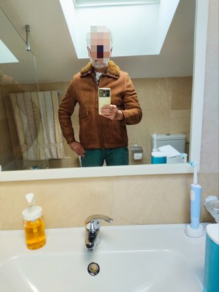 Chaqueta de piel Camel