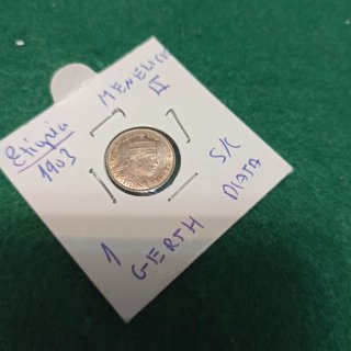 Moneda Plata Etiopía 1903 Menelik II 1 Gerth
