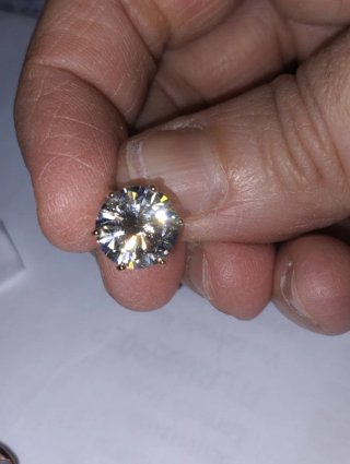 B645 Orecchini punto luce 10mm acciaio  oro uomo