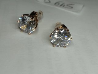 B645 Orecchini punto luce 10mm acciaio  oro uomo