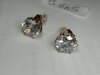 B645 Orecchini punto luce 10mm acciaio  oro uomo