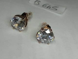 B645 Orecchini punto luce 10mm acciaio  oro uomo