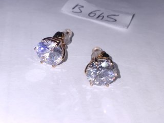B645 Orecchini punto luce 10mm acciaio  oro uomo