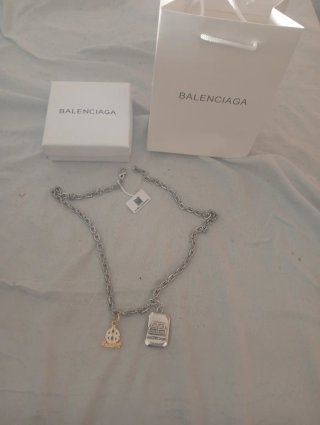 Pulsera y collar Balenciaga plata ley