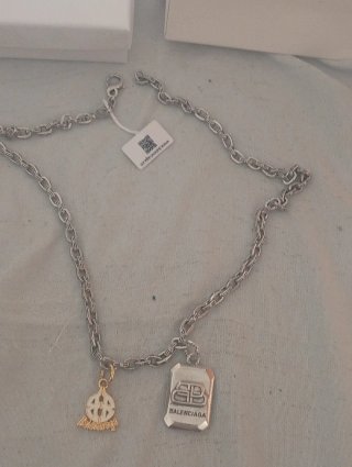 Pulsera y collar Balenciaga plata ley