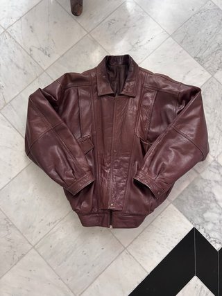 Chaqueta de cuero marrón vintage