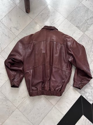 Chaqueta de cuero marrón vintage