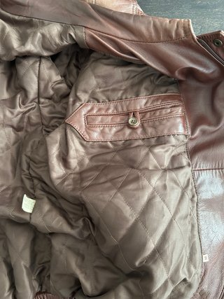 Chaqueta de cuero marrón vintage