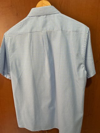 Camisa tipo Tommy Hilfiger cuadros azul M,no es es