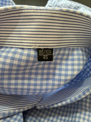 Camisa tipo Tommy Hilfiger cuadros azul M,no es es