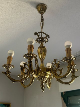 Lampadario dorato vintage