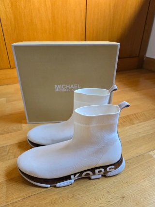 Michael Kors Botines Blancos Tipo Calcetín