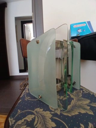Lampadario VECA anni '50 vetro e metallo