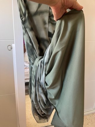 Vestido largo verde estampado