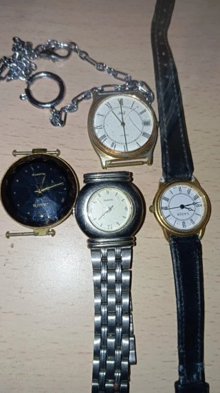 Lote 4   relojes e cadena de reloje de bolsillo