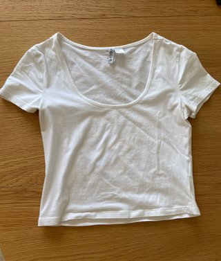 Top corto H&M blanco