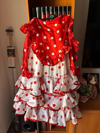 Conjunto Flamenca Lunares Rojo y Blanco