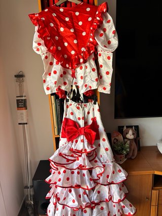Conjunto Flamenca Lunares Rojo y Blanco