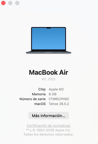 MacBook Air M2 13,6” 2022 – 8 GB RAM / 256 GB SSD