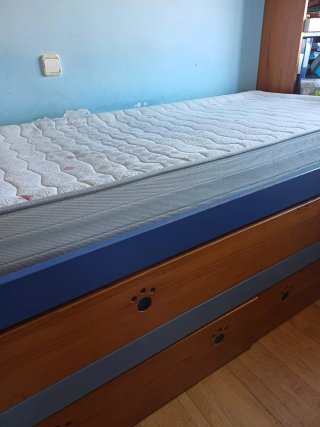 Cama nido pino macizo con cajones