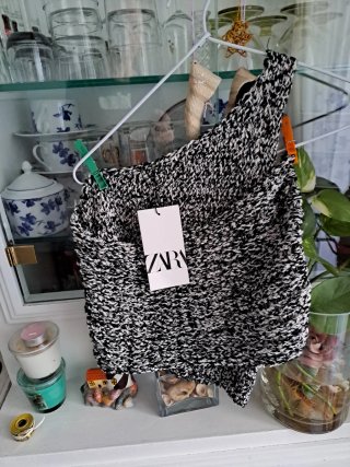Top Zara Negro y Blanco