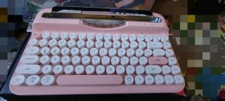 Teclado Vintage Rosa para Tablet/Móvil