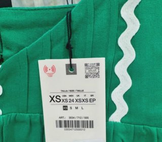 Top Zara tirantes verde/blanco lino